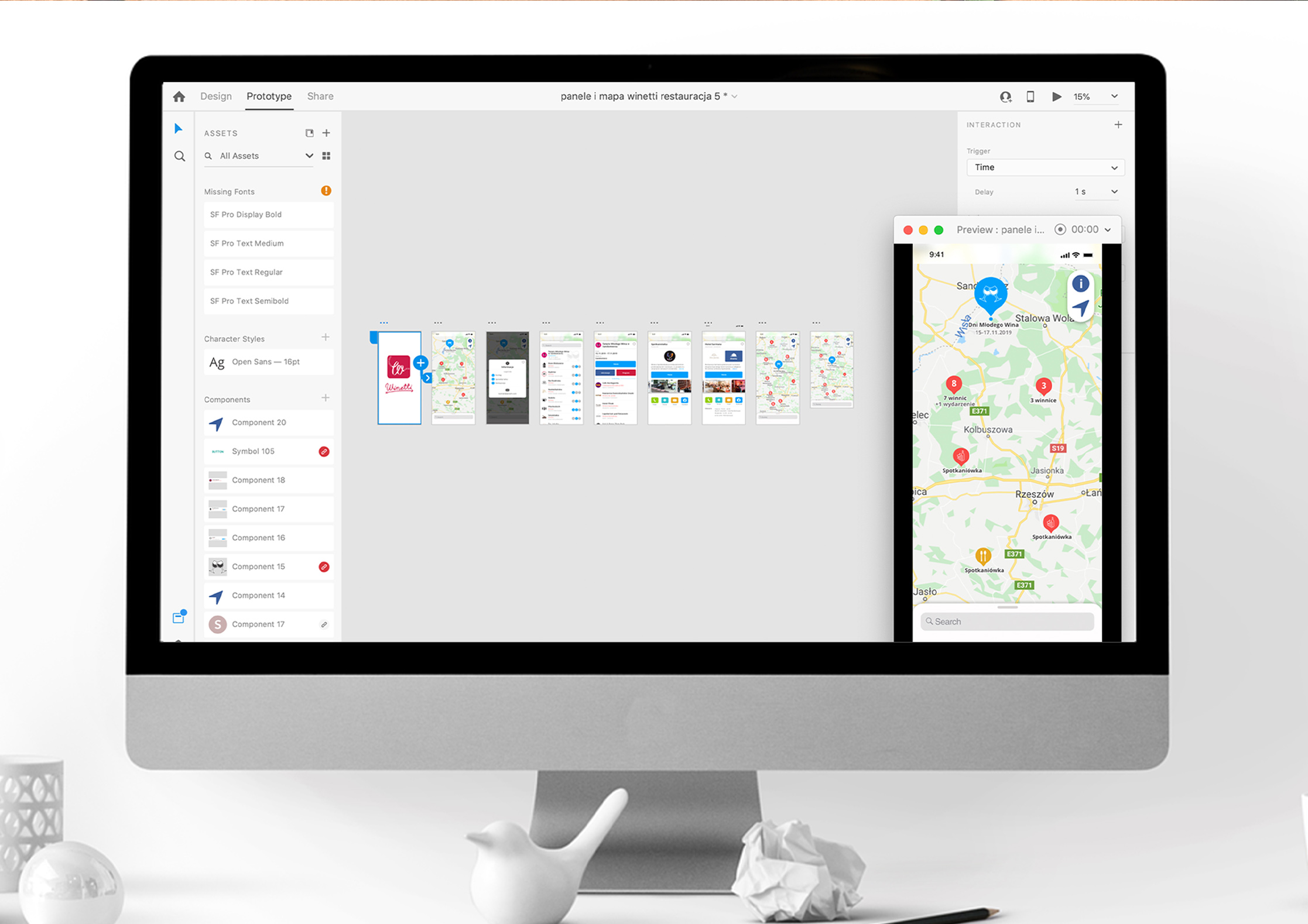 Winetti Adobe XD design